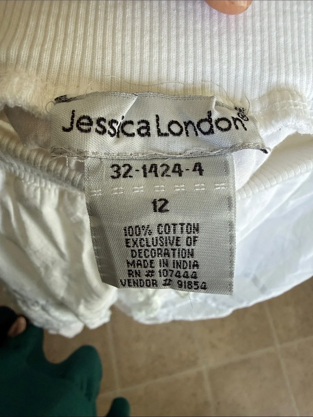 Jessica London White Tiered Eyelet Maxi Skirt with Tassel Drawstring - Picture 3 of 5